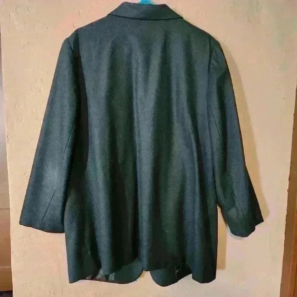SAG HARBOR 100% pure wool oversized blazer size 16 W Dark Green - Picture 5 of 6